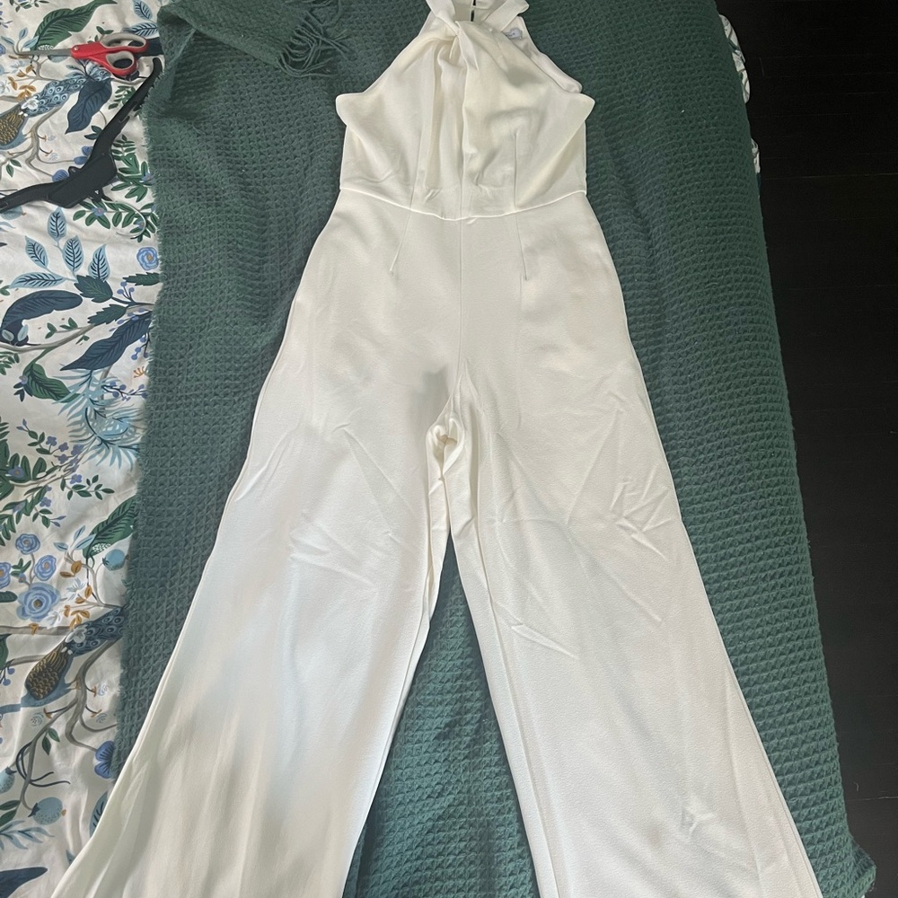 Julia Jordan Ivory Halter Jumpsuit